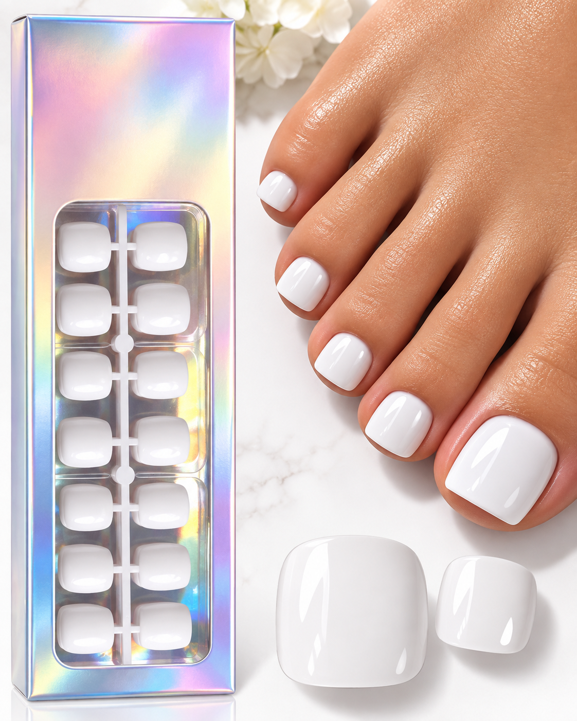 Fresh White Beauty Toe Nails