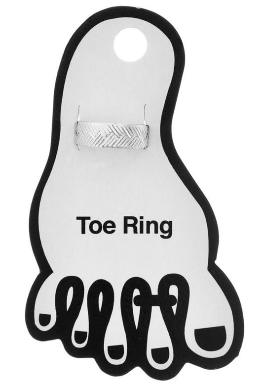 Printed Beauty Toe Ring (Silver)